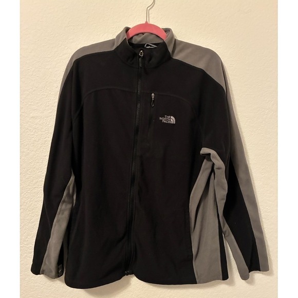 The North Face Other - The North Face Mens Full Zip Fleece Jacket Black Grey Colorblock Mock Neck Large